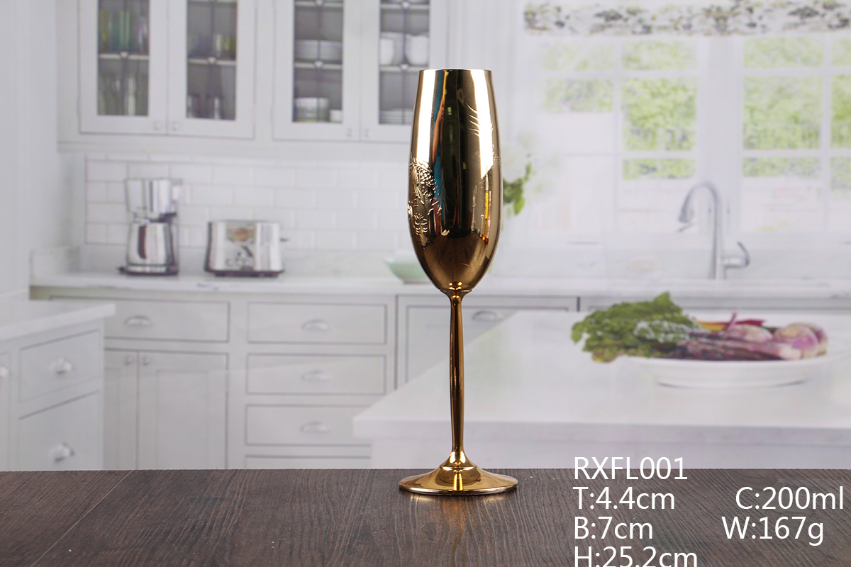 Gold champagne flutes