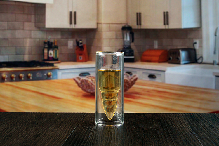 double layer glass cup