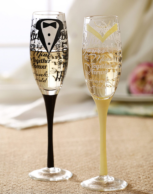 etched champagne glasses