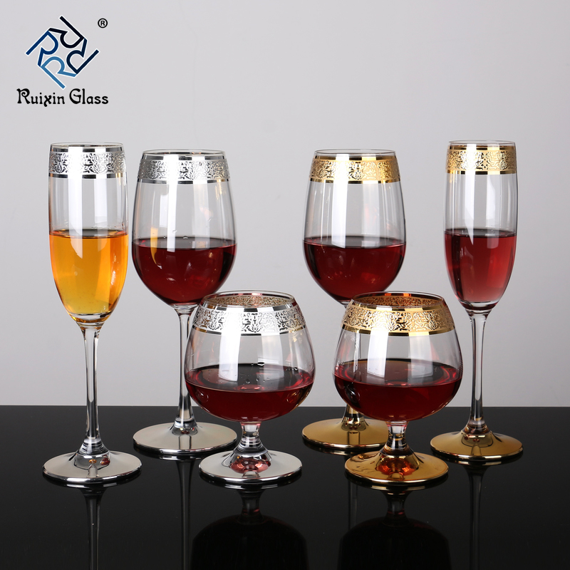10 Customization Gold Rimmed Wine Glasses