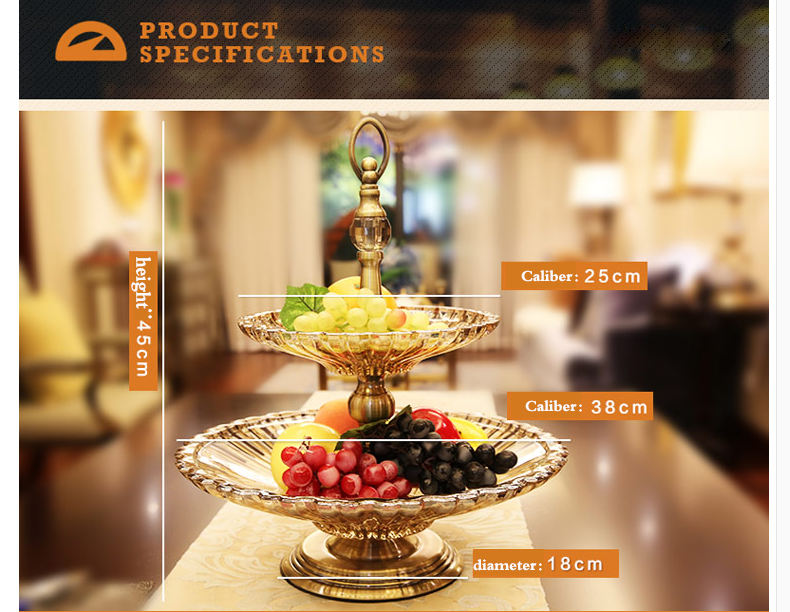 double plated glass fruit bowl