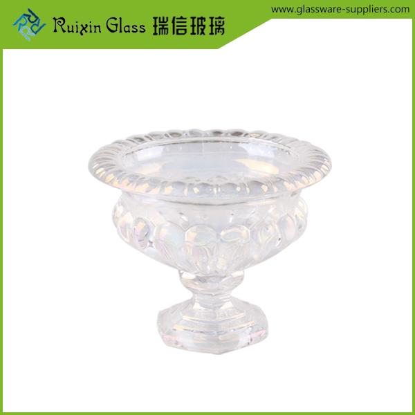 electroplated boat shaped glass fruit bowl
