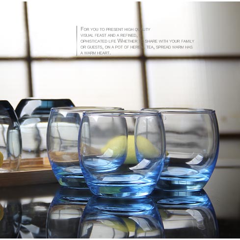 clear glass tea cup set
