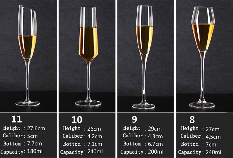 Hand blown crystal champagne flutes