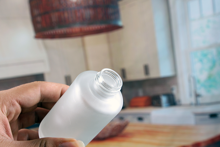 frosted glass bottle