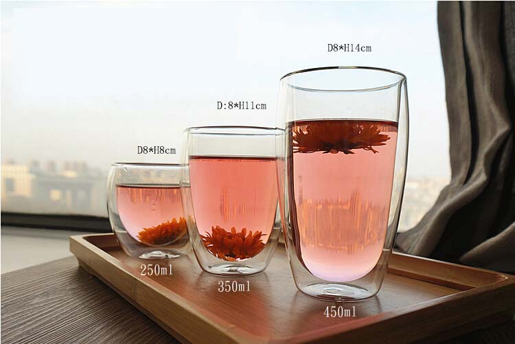 Heat resistant glass tea cup