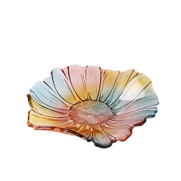 Sunflower Shaped Glass Fruit Plate