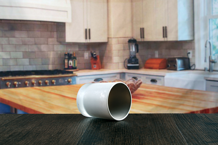 Small glass cylinder candle holder