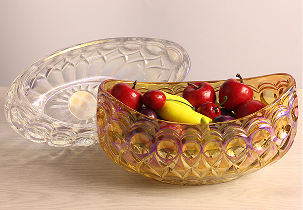 Electroplate Glass Fruit Bowl
