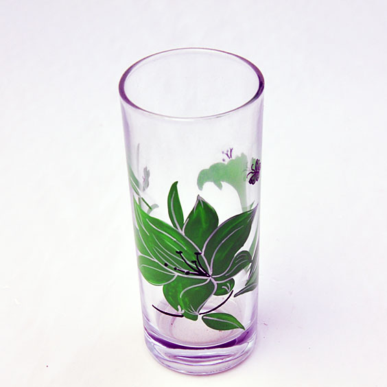 hand painted drinking glass