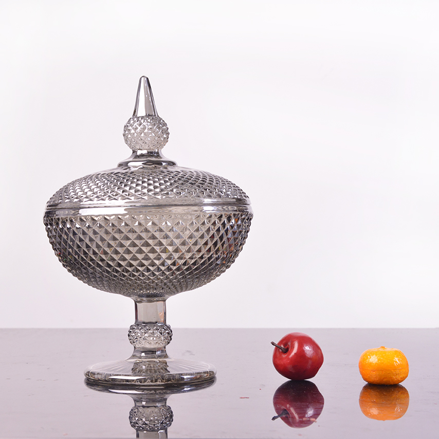 silver electroplating glass candy bowl