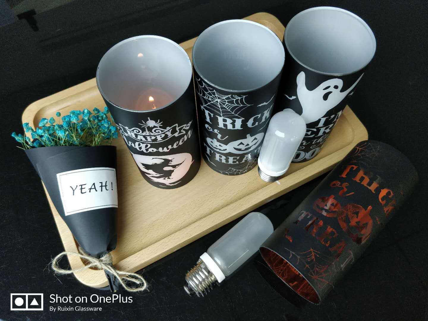 Halloween glass candle  holder wholesale, Candle holder for halloween decor