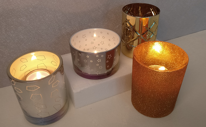 2017 new products glass candle holders