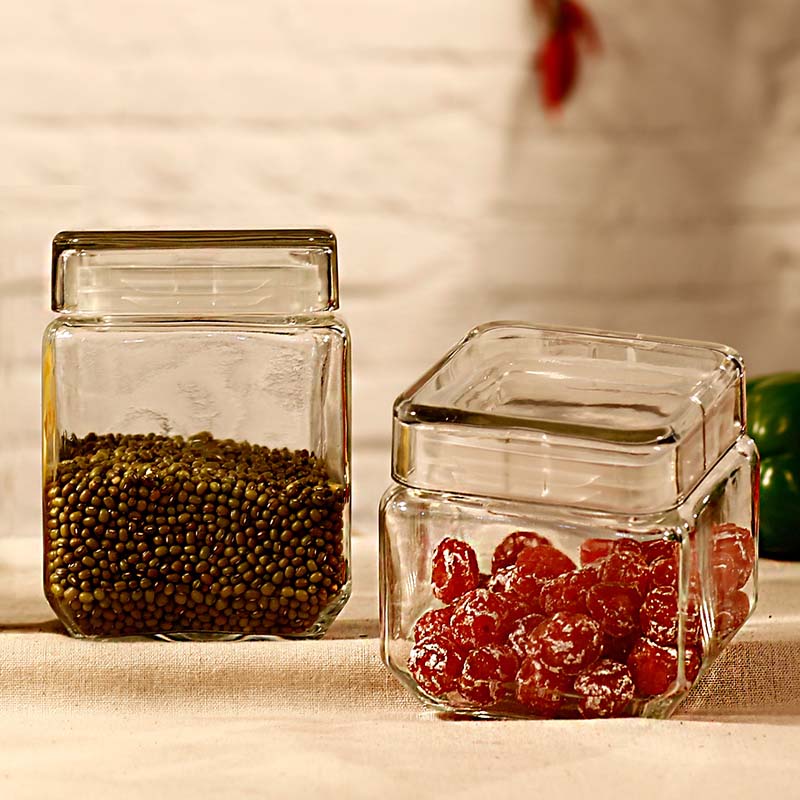 clear glass jars