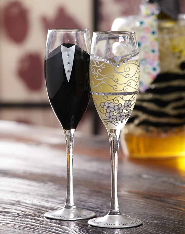 etched champagne glasses