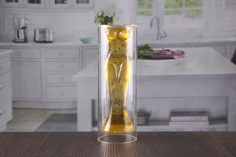 Woman shaped double walled beer mug