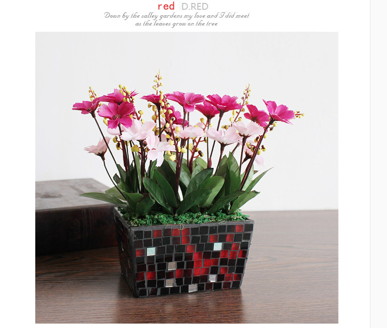 mosaic glass flower pot