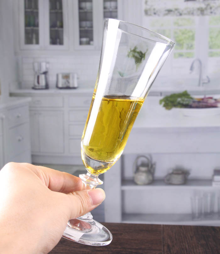 Wide mouth champagne glasses