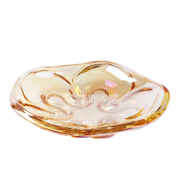 Lotus Leaf Shape Glass Fruit Plate