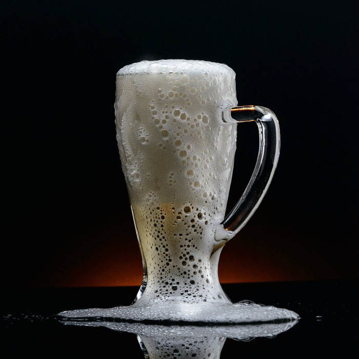 glass beer mug with handle