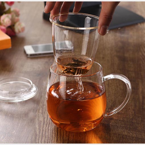 clear tea cup with lids