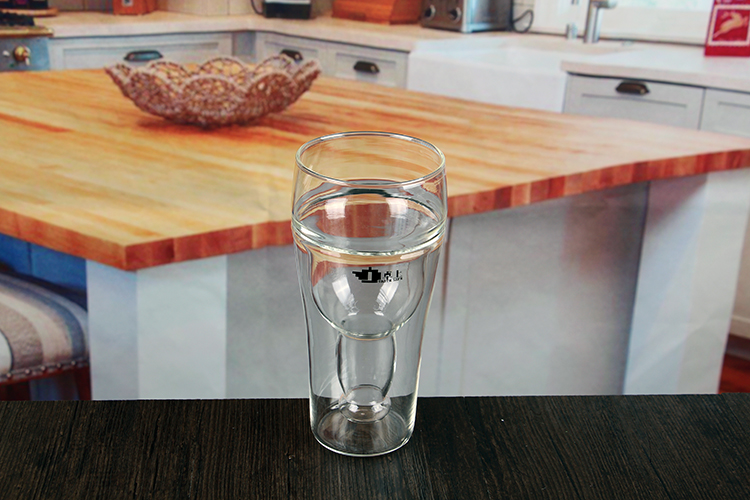 Beer bottle shaped double wall cup