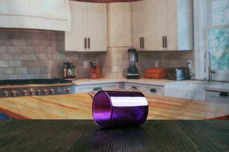 purple candle holders