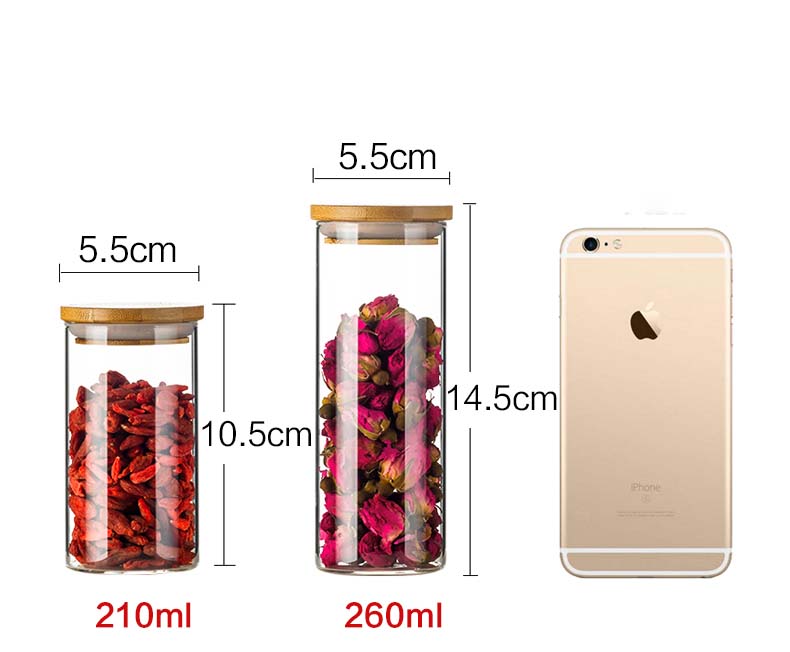 Borosilicate Glass Food Container With Wooden Lids