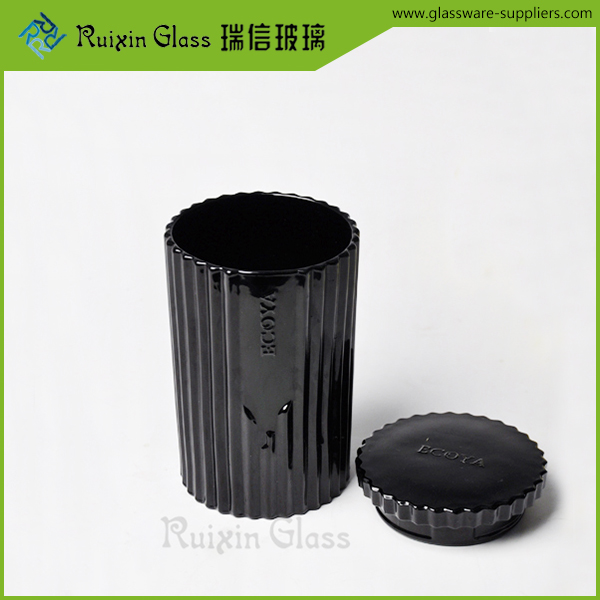 Black Glass Candle Jar