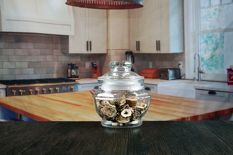 Octagon glass storage jars
