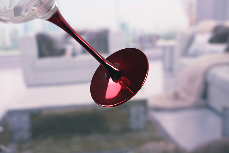 Red Stem Wine Glasses