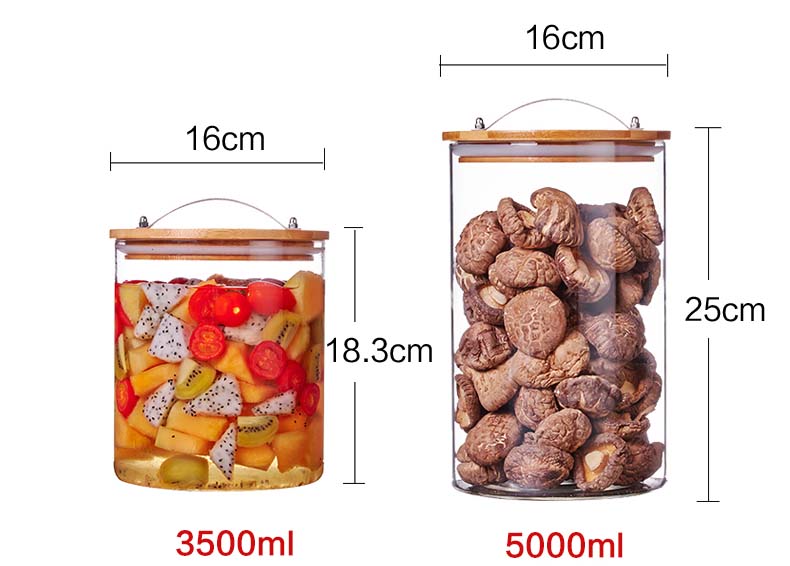 Borosilicate Glass Food Container With Wooden Lids