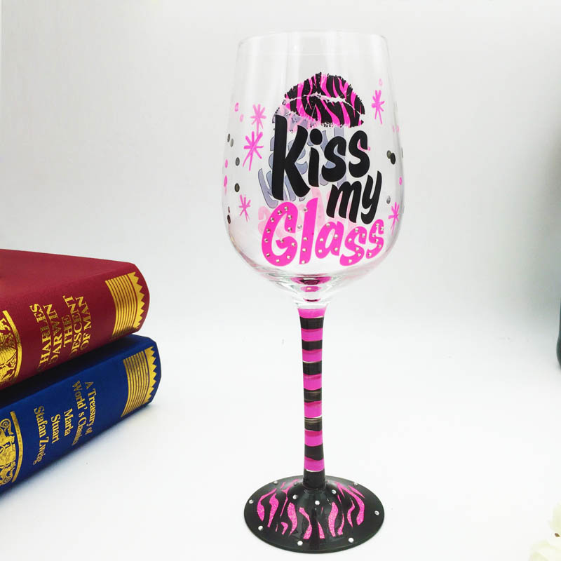 hand painted birthday wine glasses