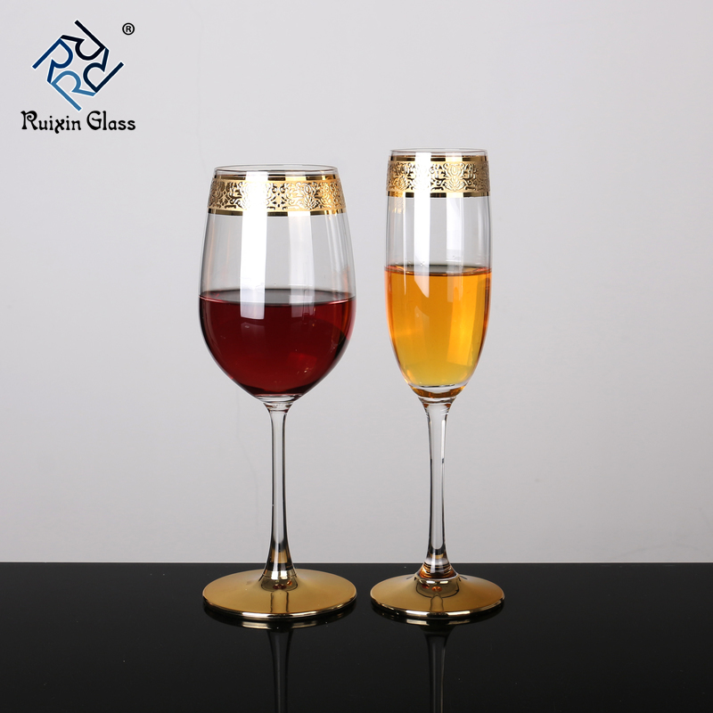 10 Customization Gold Rimmed Wine Glasses