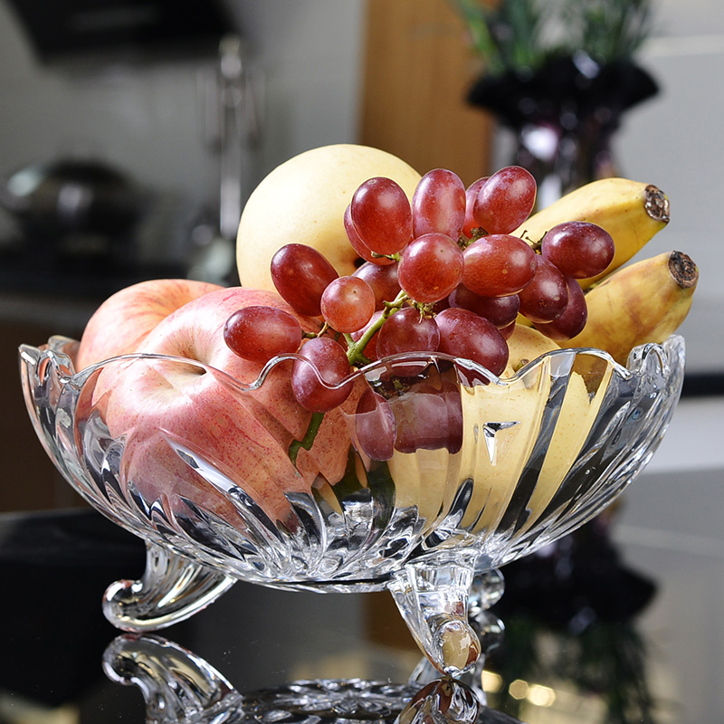 glass fruit bowl with stand
