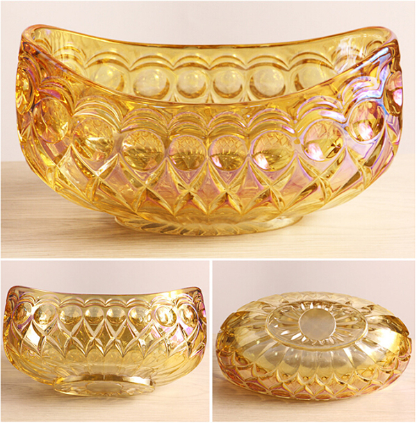 Electroplate Glass Fruit Bowl