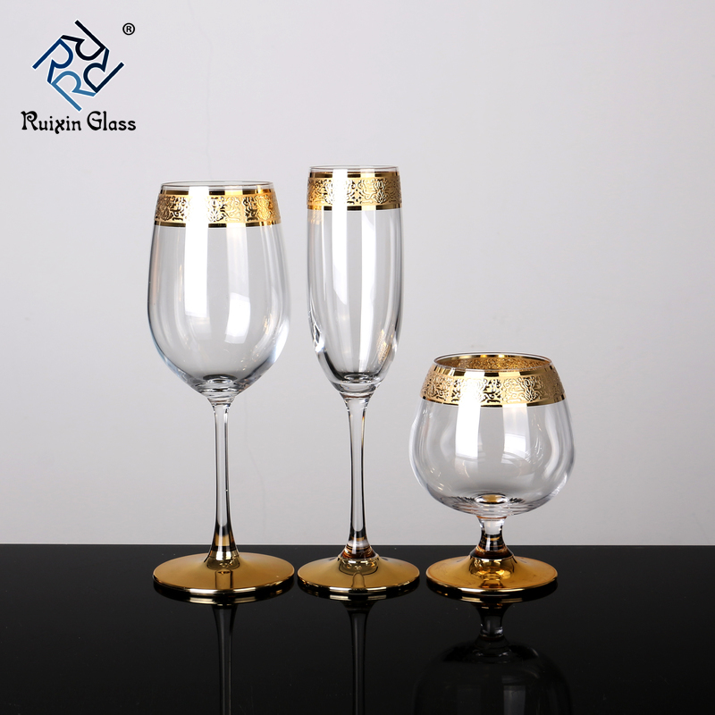 10 Customization Gold Rimmed Wine Glasses