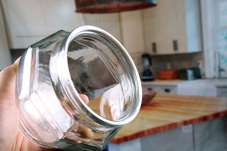 Octagon glass storage jars