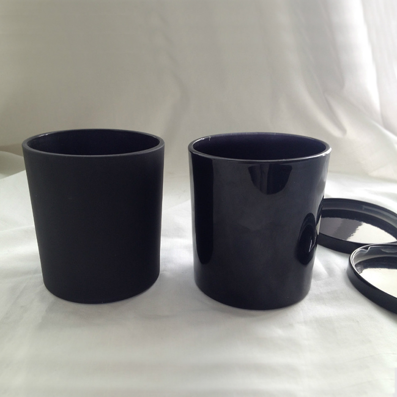 Black Glass Candle Jar