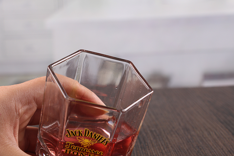 Hexagon Decal Whiskey Glasses