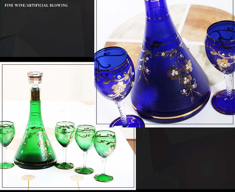  hand painted wine glass