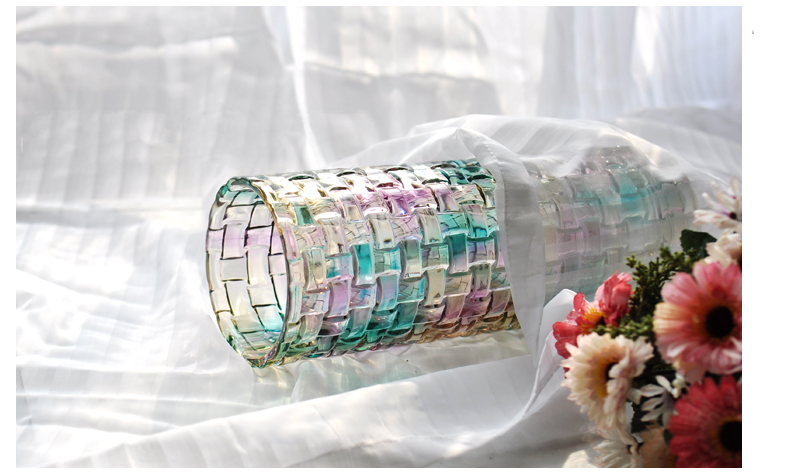color straight electroplated glass vase