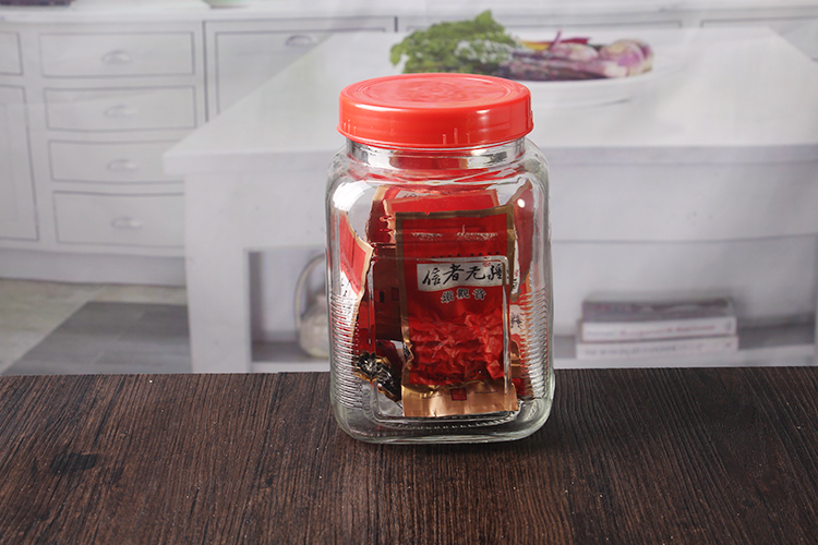 Square glass jars