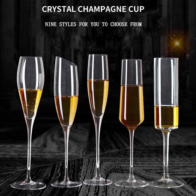 Hand blown crystal champagne flutes