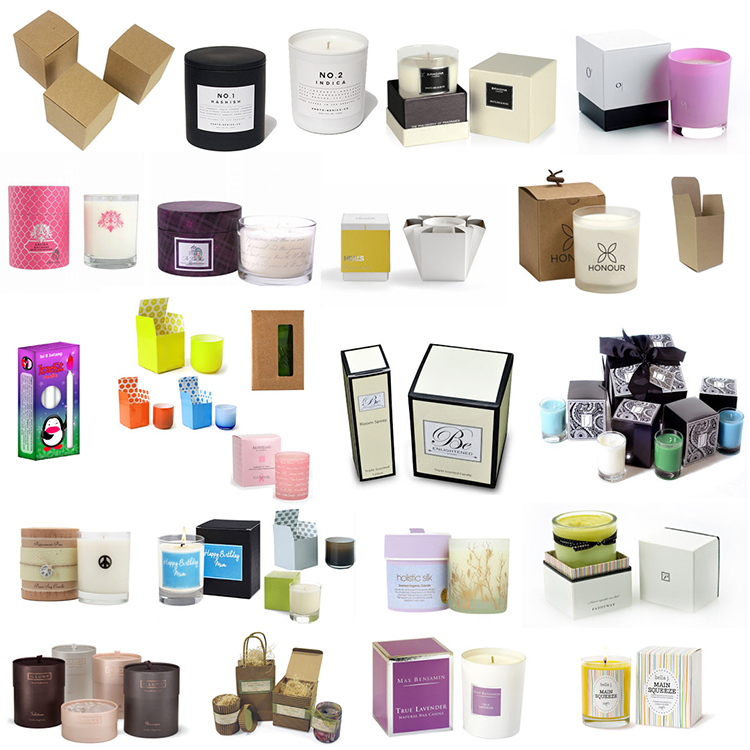 Custom glass candle holder packaging gift boxes