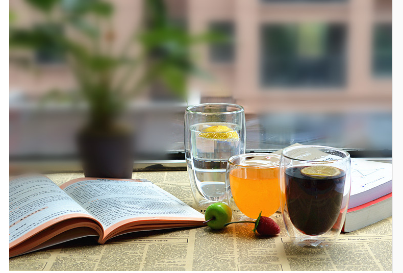 Double wall glass cup