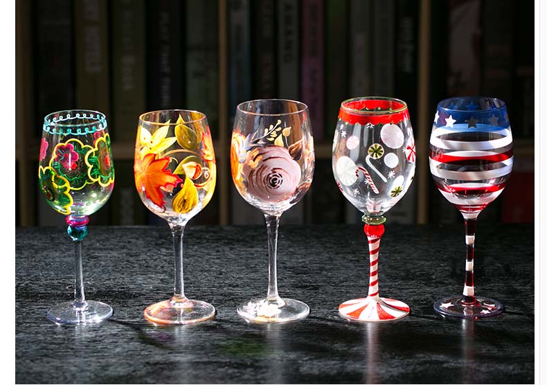 personalised painted wine glasses