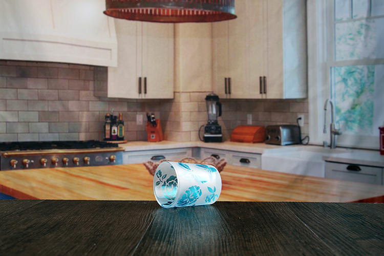 small glass candle holder