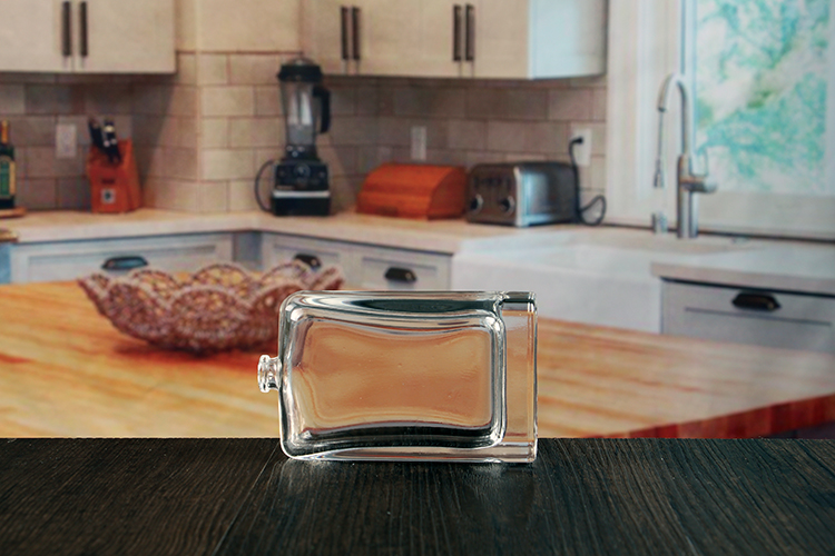 Glass perfume bottle with stopper