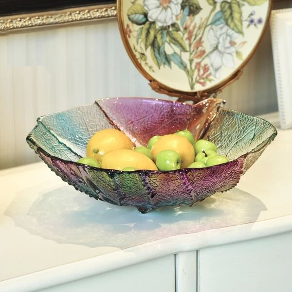 leaf shape glass plate